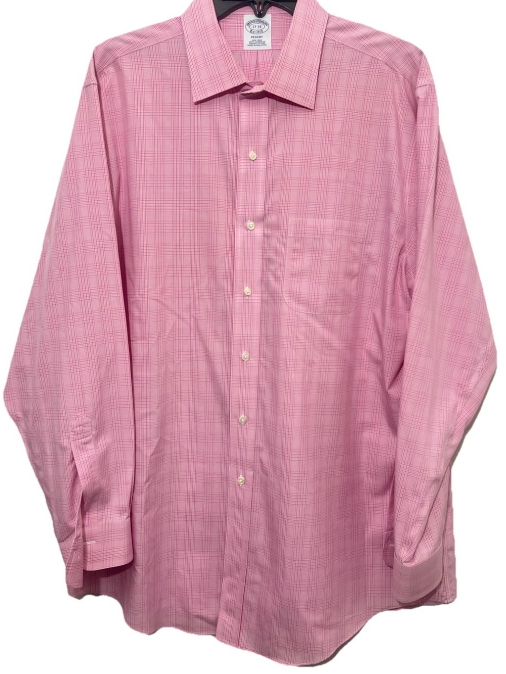 Brooks Brothers Pink Plaid Dress Shirt